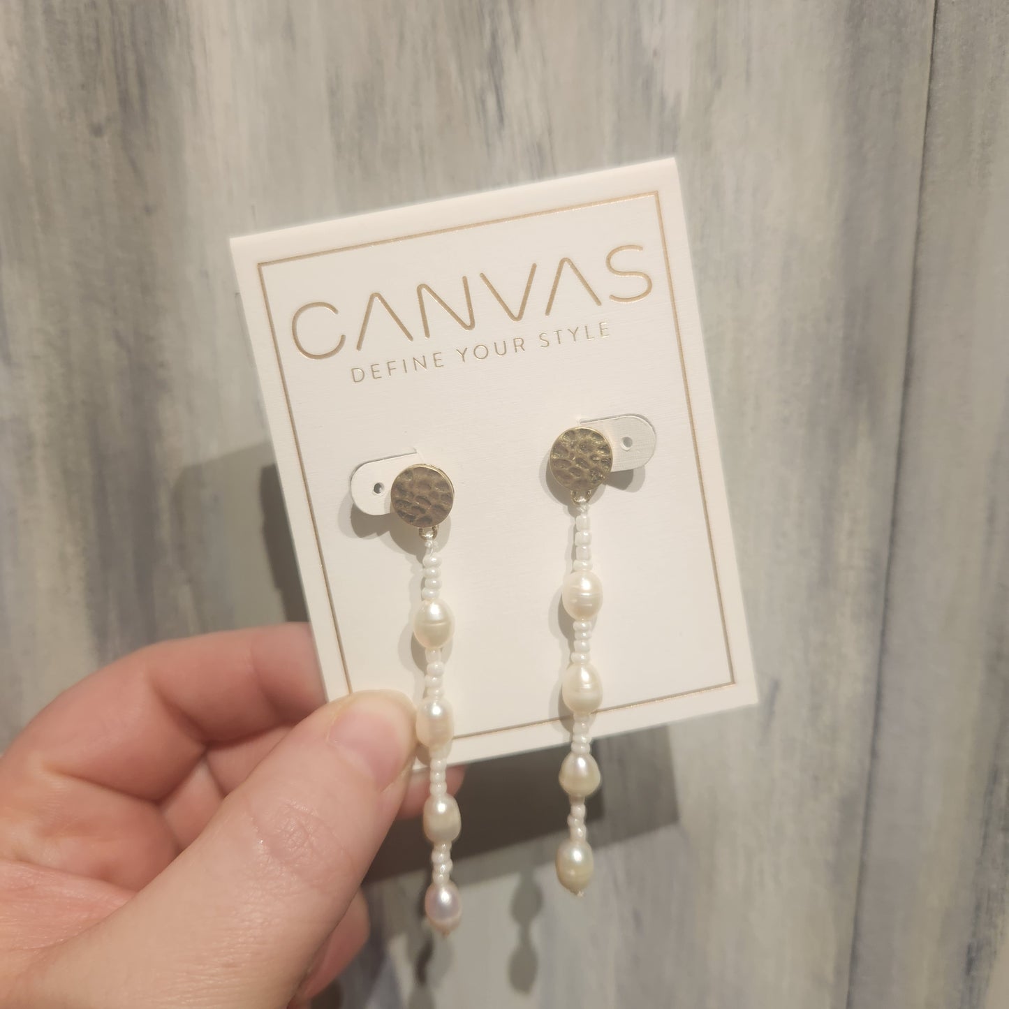 Beaded Ivory Dangle Pearl Earrings