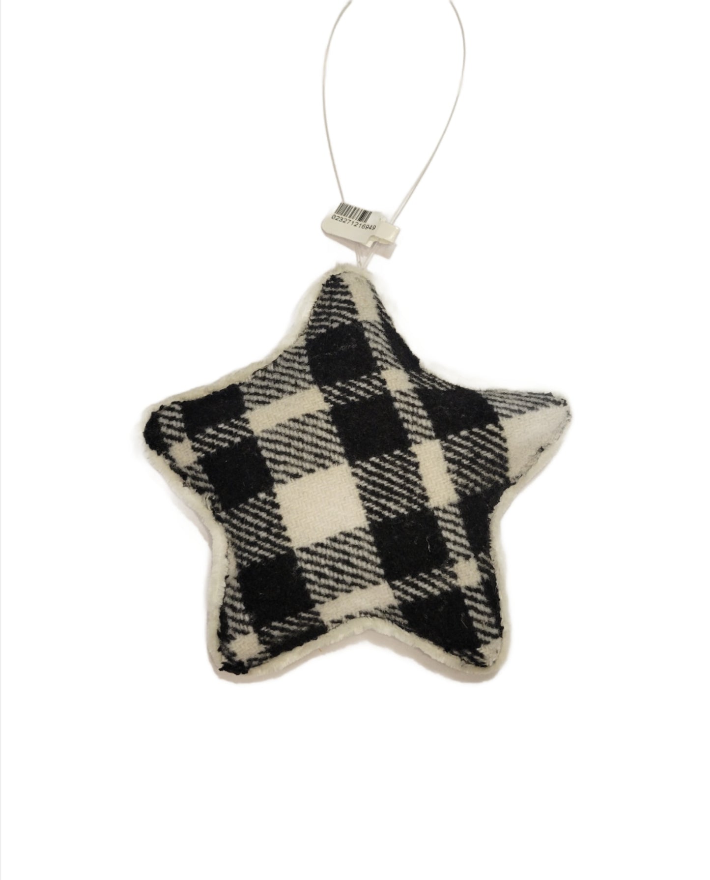 Black & White Plaid Star Ornament