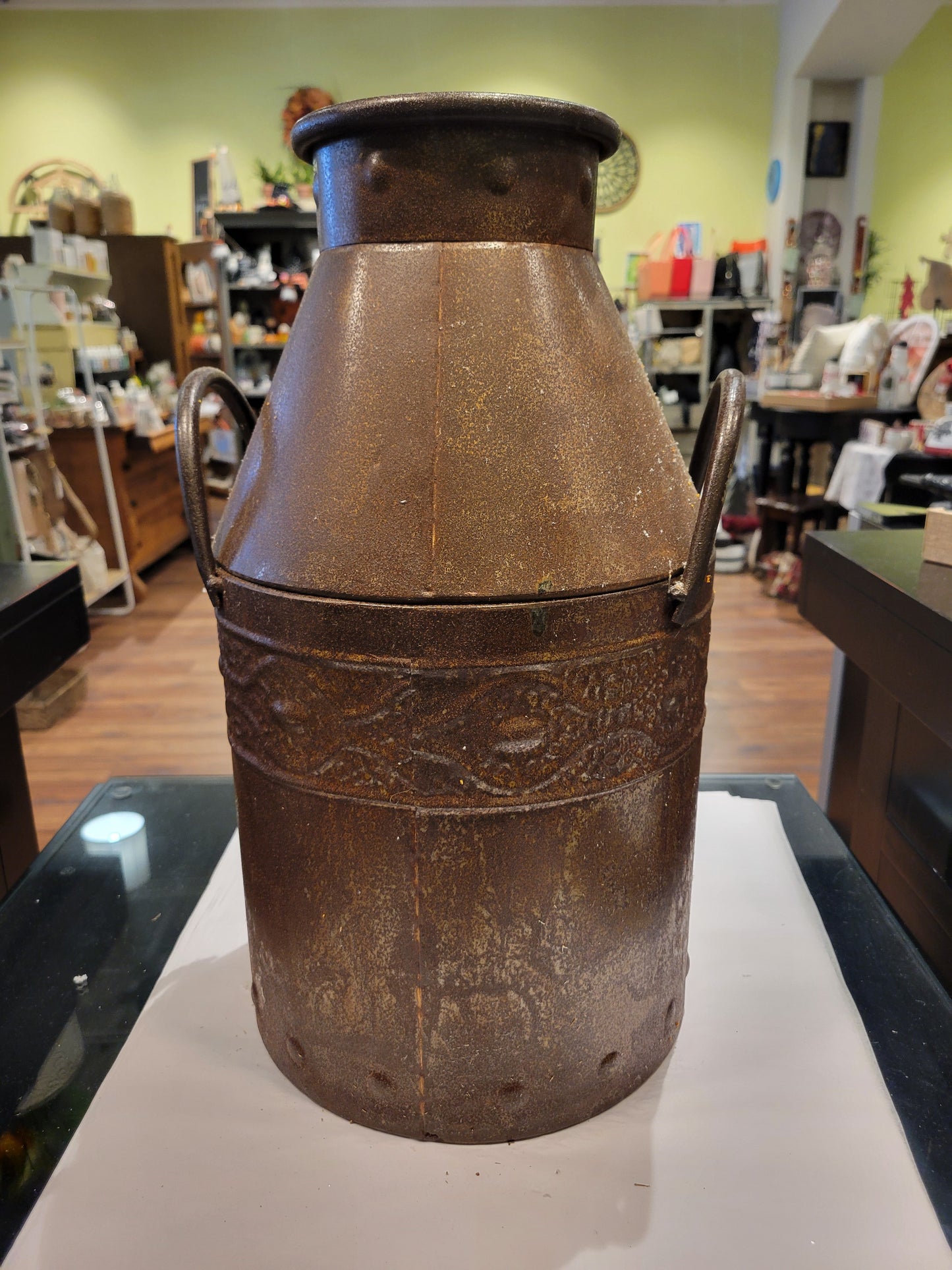 Large Brown Rustic Milk Can