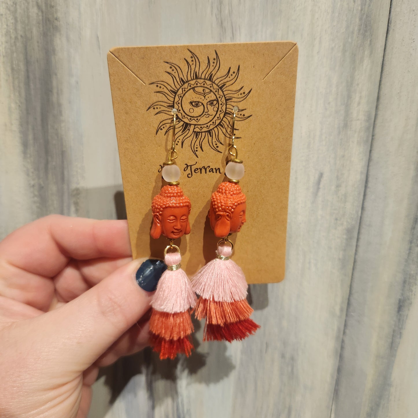 Pink & Corral Tassel Earrings