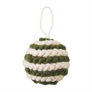 Green Wool Ball Ornament