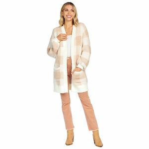 One Size Taupe Jovanni Chenille Cardigan