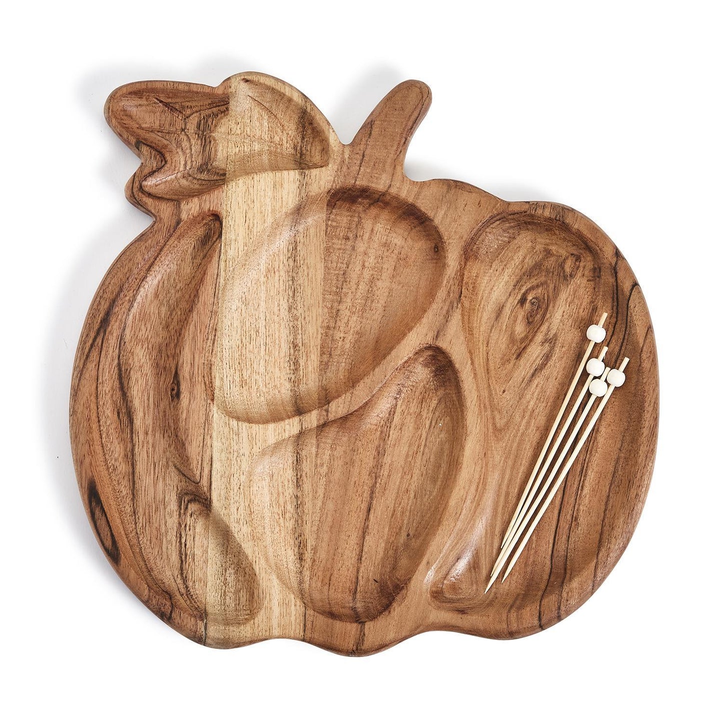 Pumpkin Sectional Charcuterie Board with Wood Picks
