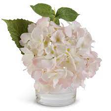 Pink Hydrangea Glass Vase