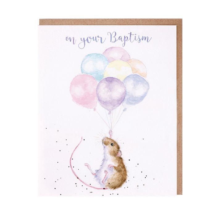Hold On Tight Card Mouse Baptism Card