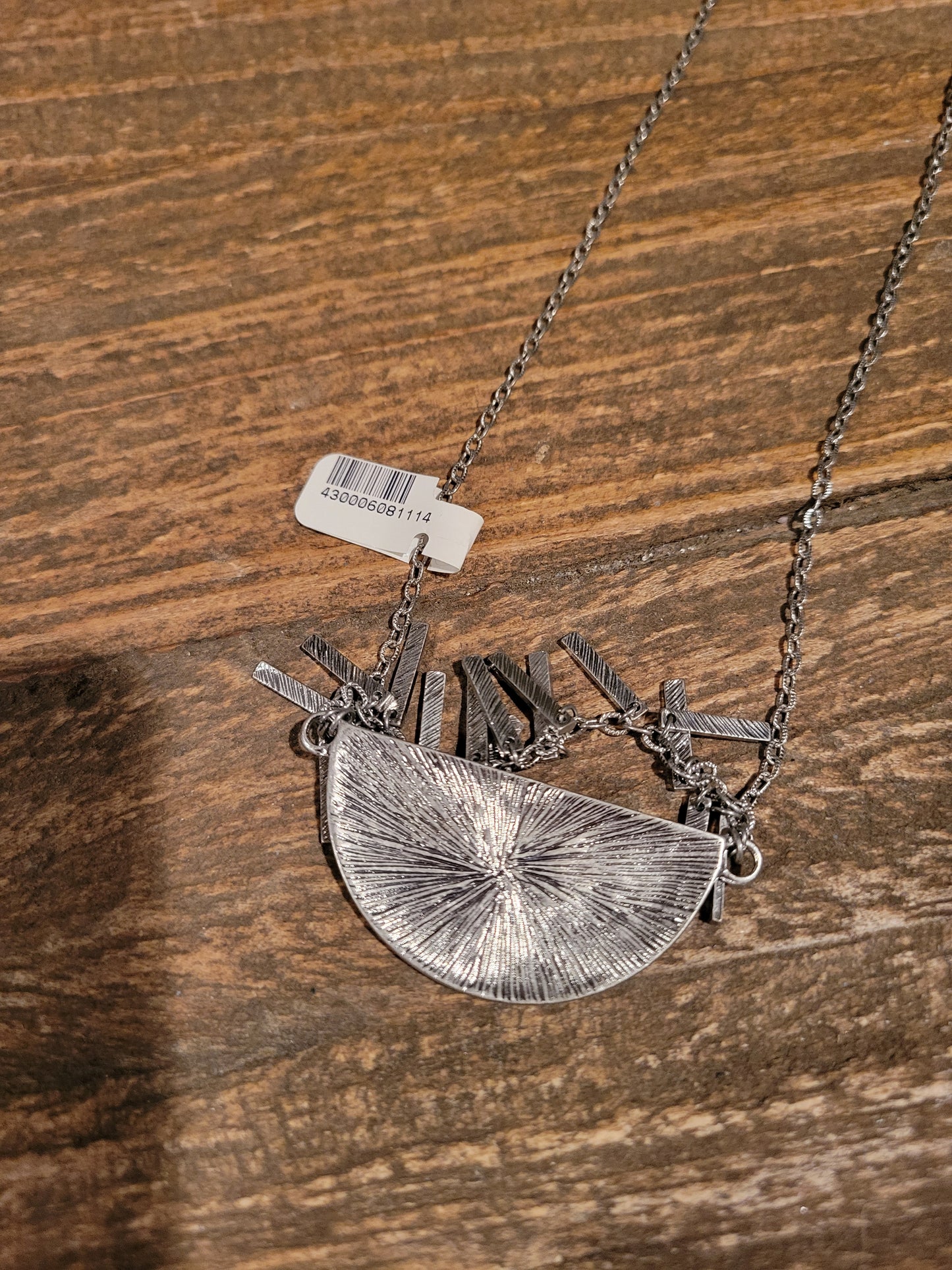 Worn Silver Hammered Neclace