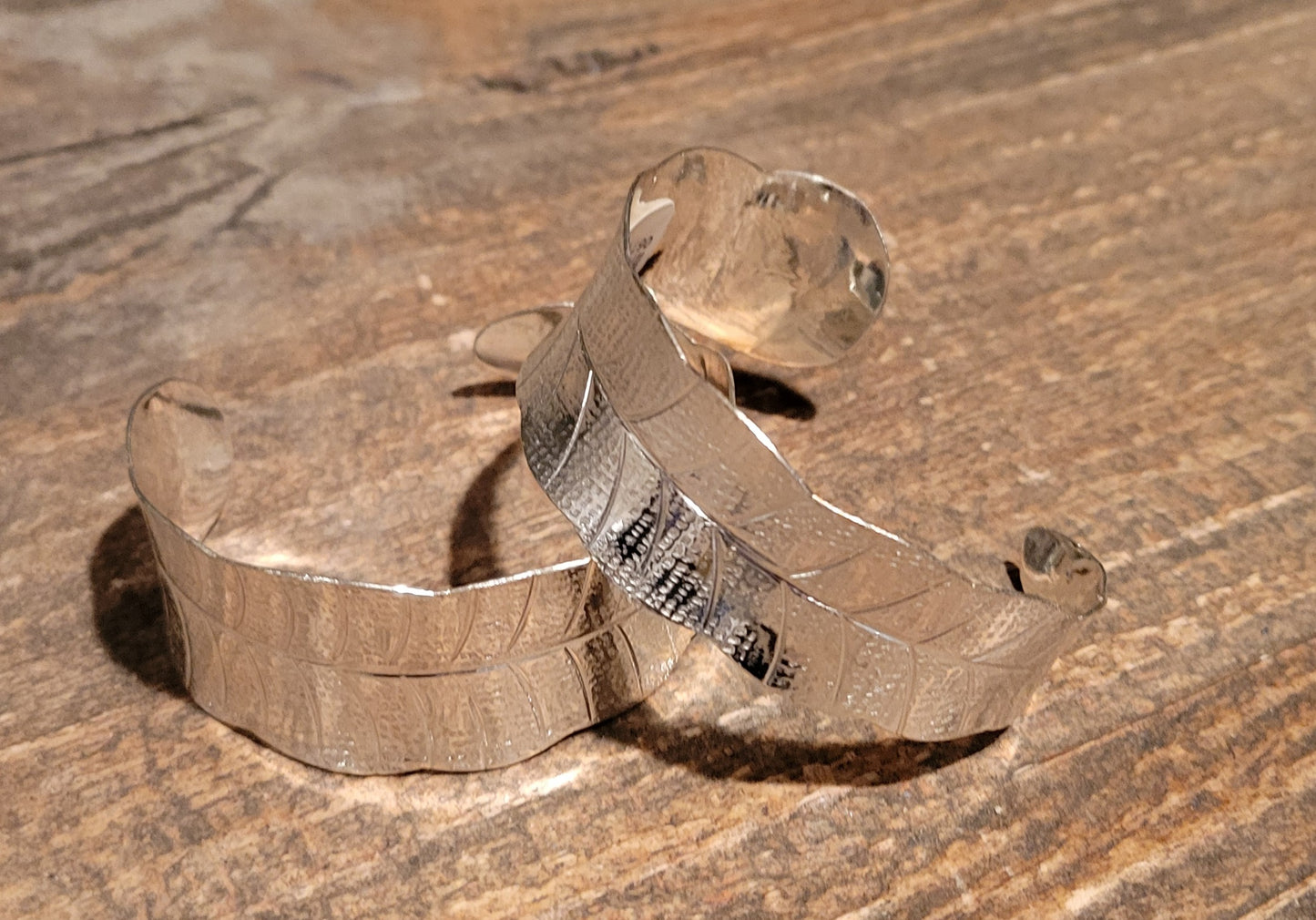Silver Leaf Cuff Bracelet