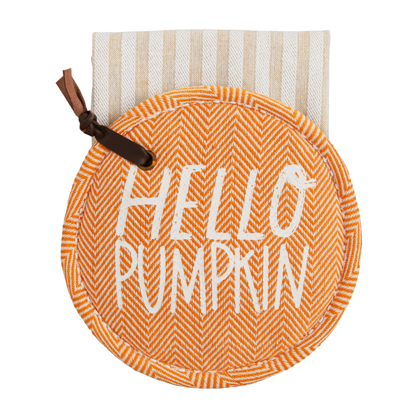 Hello Pumpkin Fall Pot Holder Set