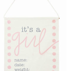 New Baby Girl Canvas Sign