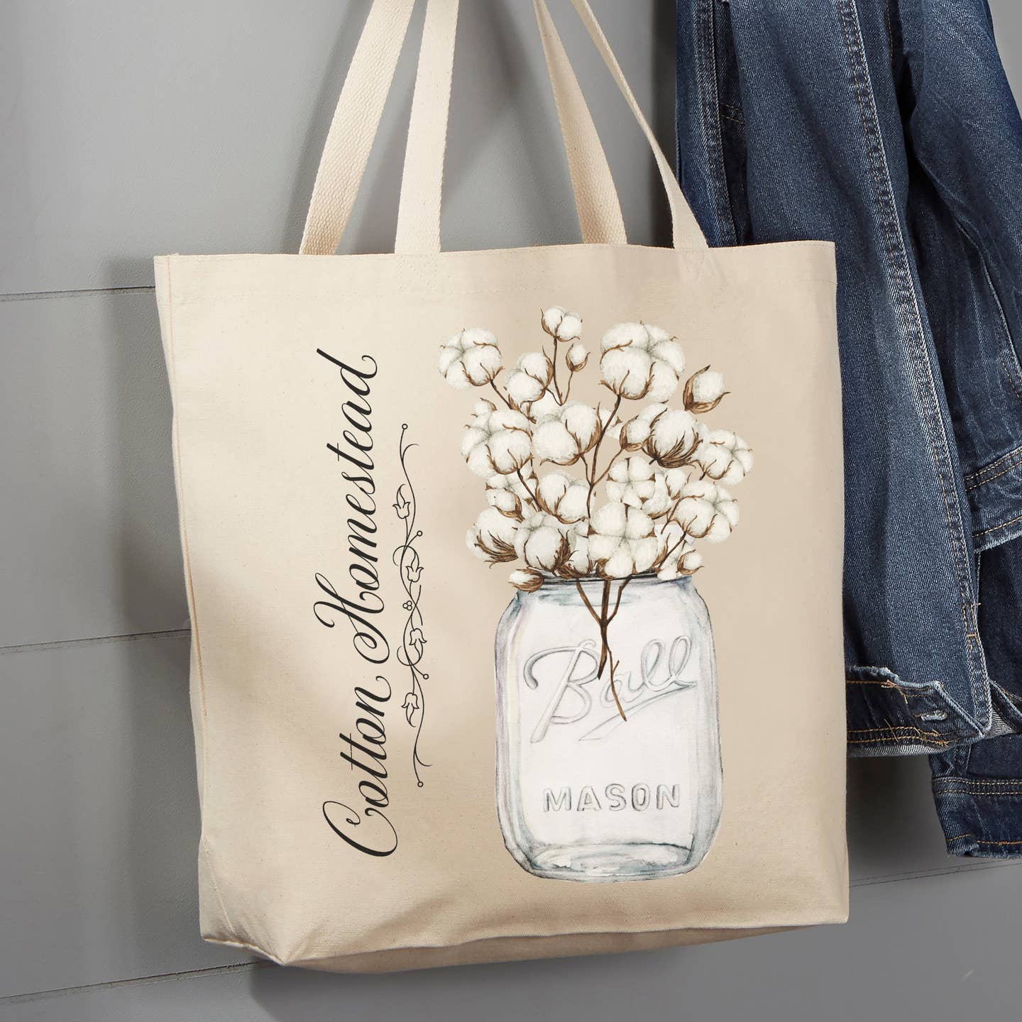Country Farm Cotton Homestead Tote Bag