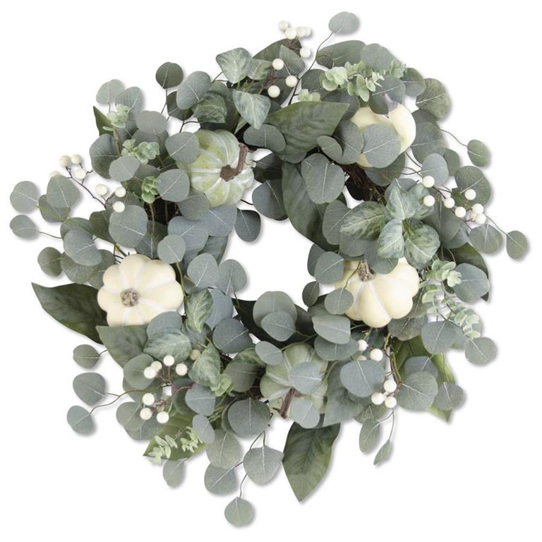 Cream Pumpkin Eucalyptus Wreath