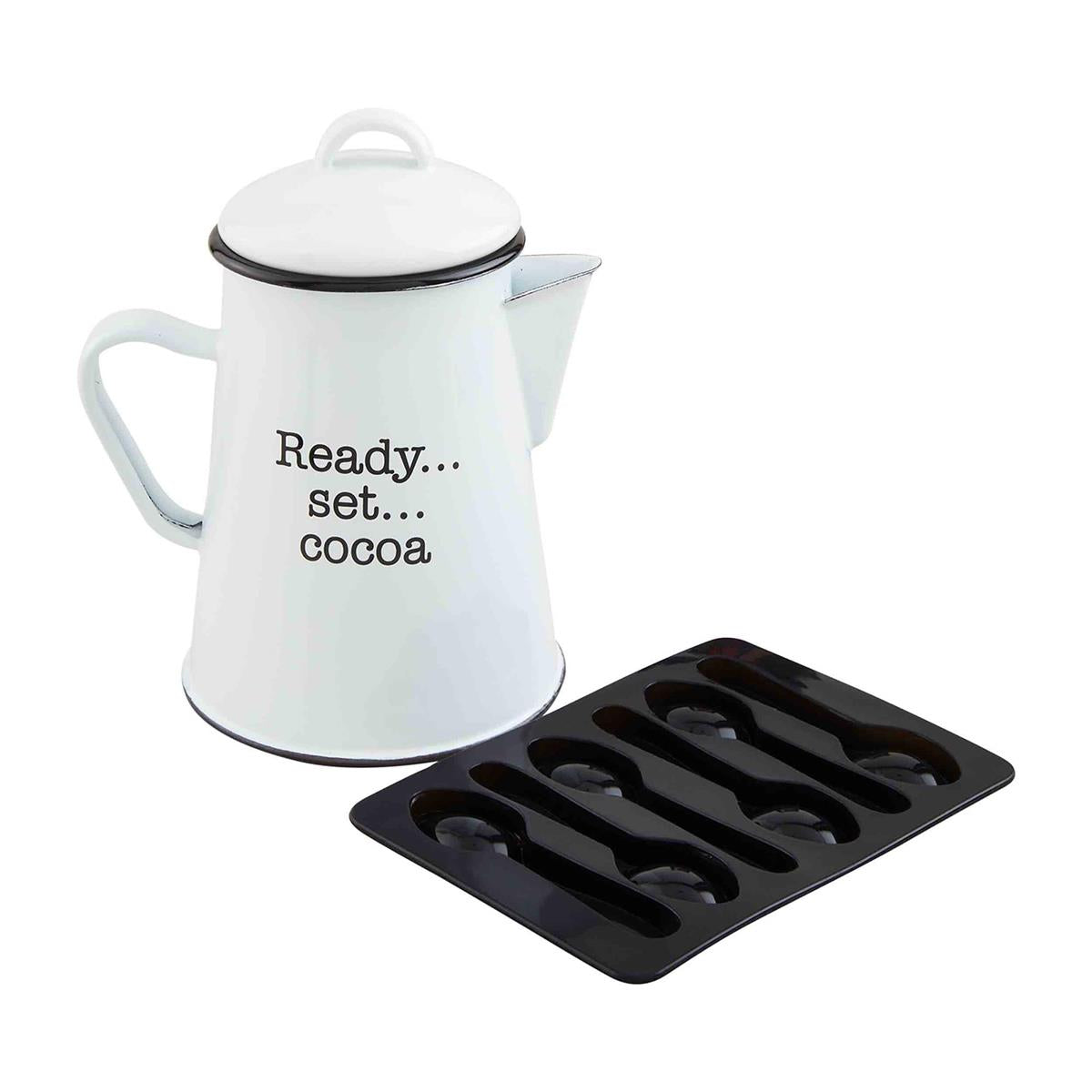 Cocoa Pitcher Spoon & Mold Set