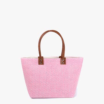 Fuchsia Angelica Small Aztec Straw Tote