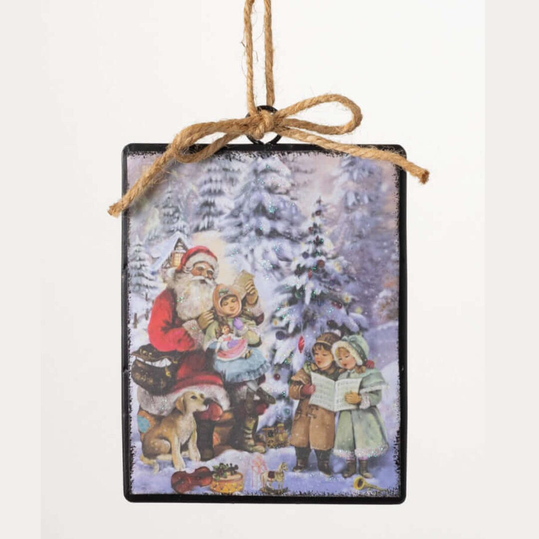 Classic Santa Scene Metal Ornament