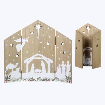 Wood Christmas Nativity Wall Sign