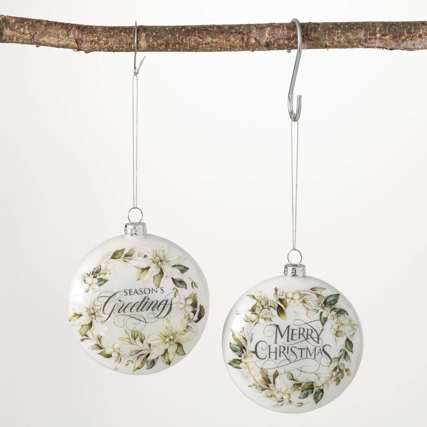 Floral Christmas Disc Ornament