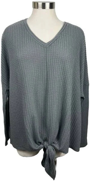 Small Gray Pepper Tie Top