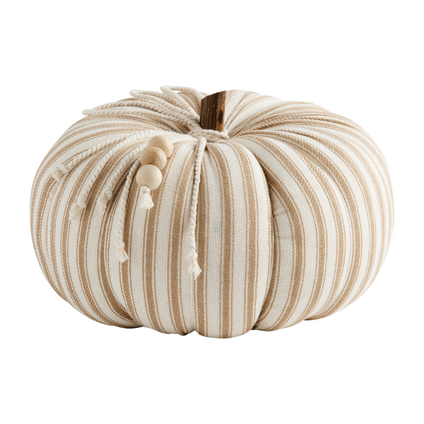 Medium Tan Stripe Pumpkin with Beads