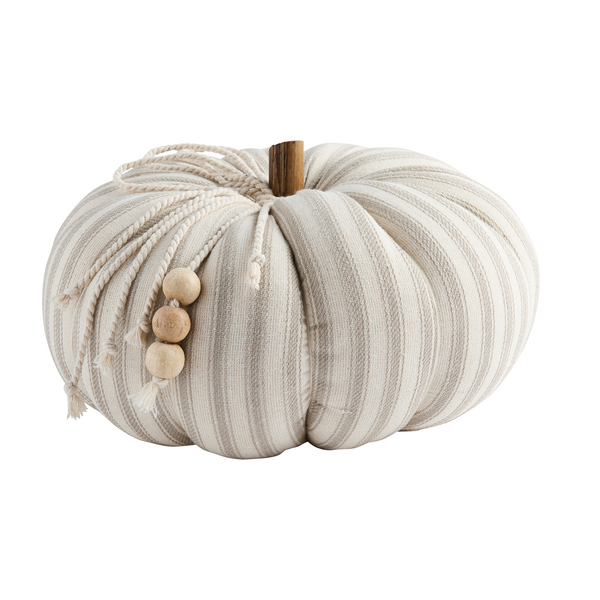 Small Gray Stripe Beaded Pumpkin