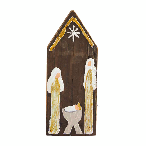 Large Reclaimed Wood Nativity Plaque