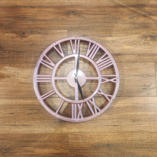Pink Metal Wall Clock