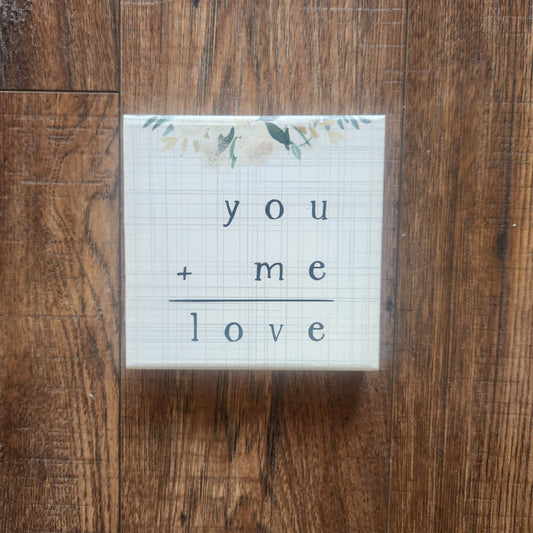 You + Me = Love Gift Block