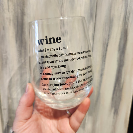 Definition Stemless Wine Glass