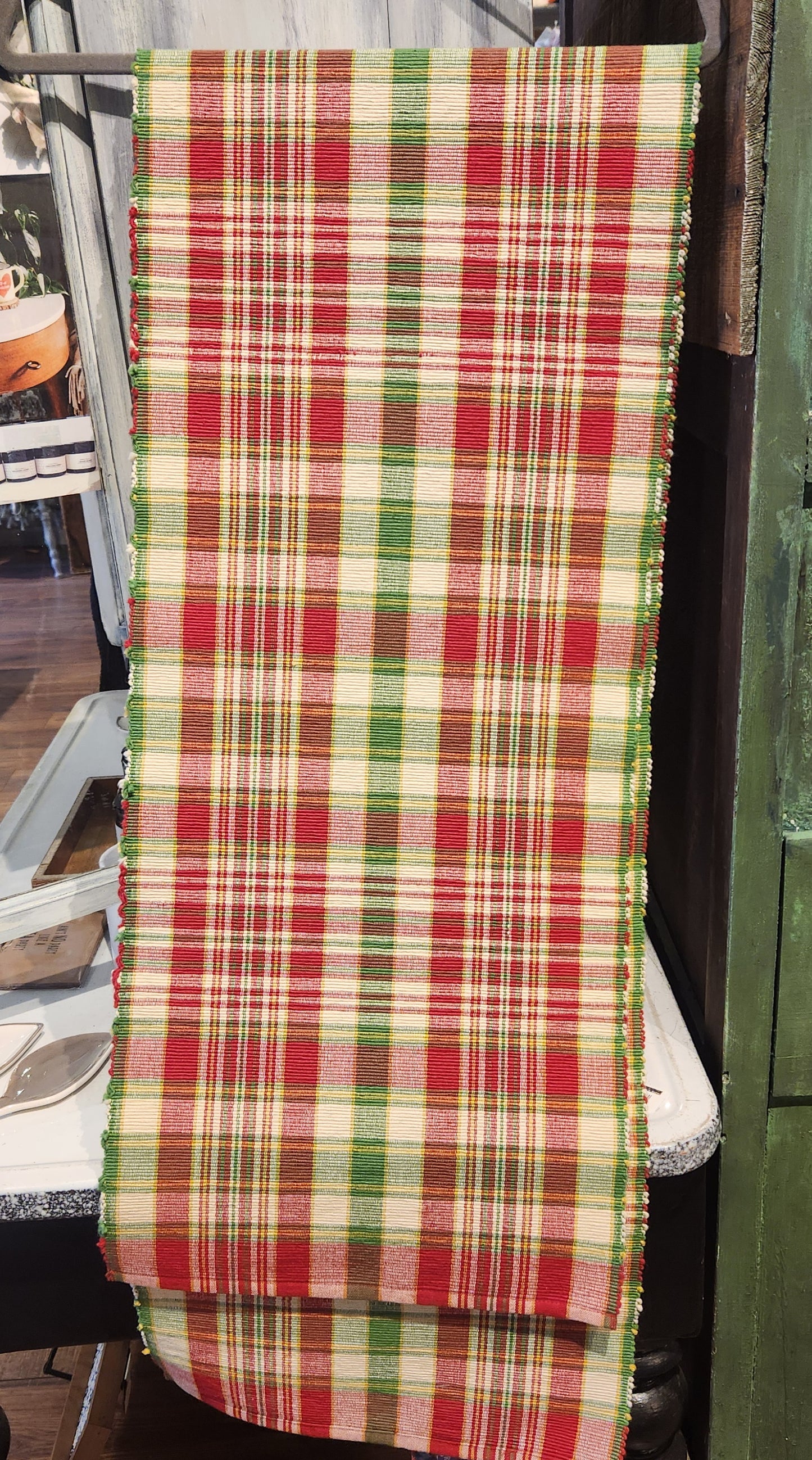 Red & Green Yuletide Plaid Runner