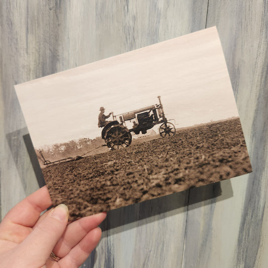 Farmer Tractor Blank Note Card