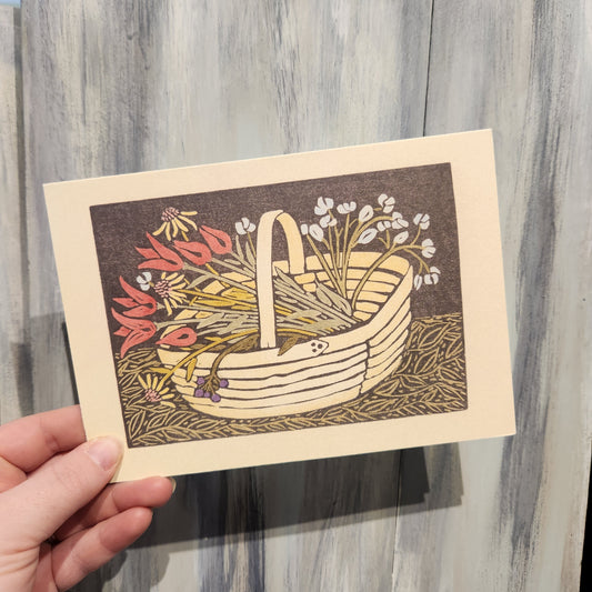 Basket of Flowers Blank Card