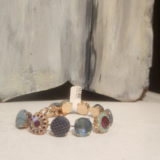 Red & Aqua Rose Gold Mariana Bracelet