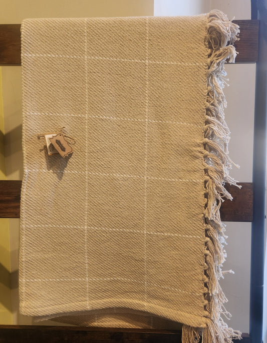 Tan Windowpane Blanket