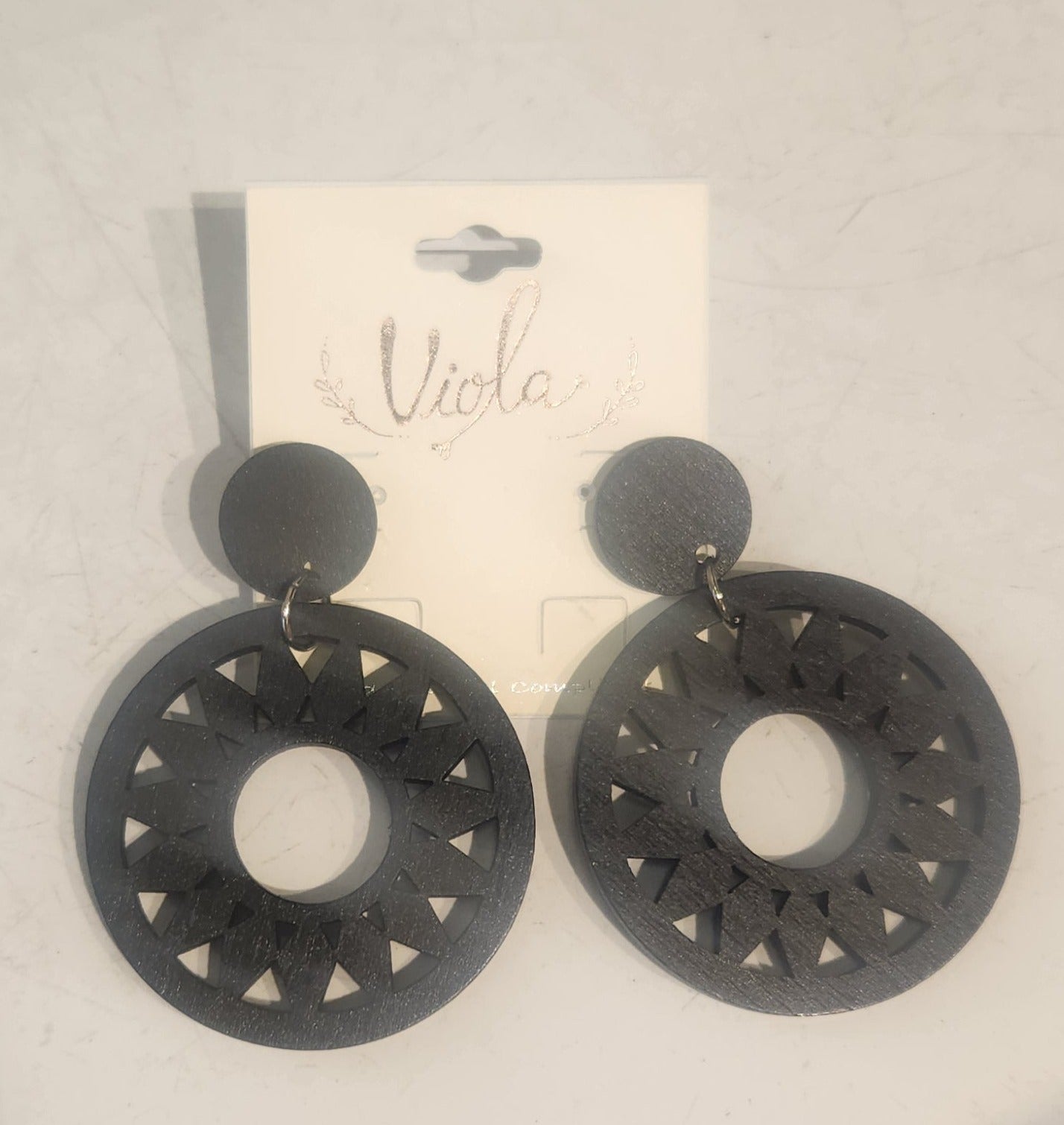 Black Sunflower Earrings