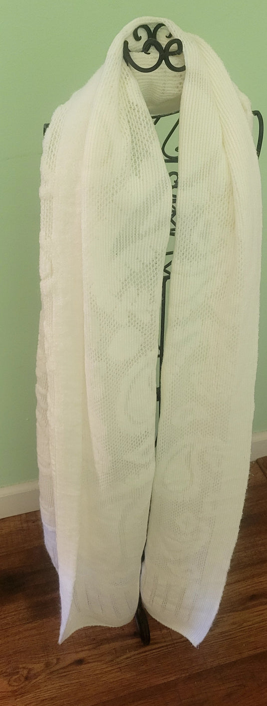 Long Soft White Scarf