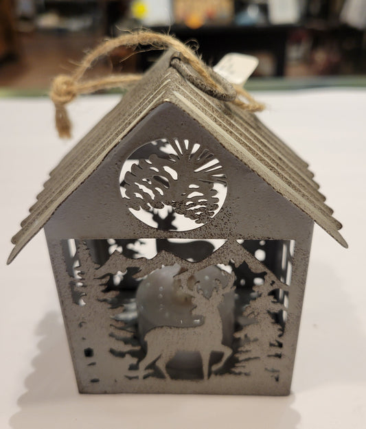 Tin Cabin Ornament