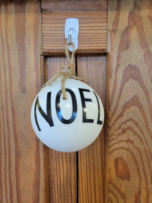 Black & White Noel Ball Ornament