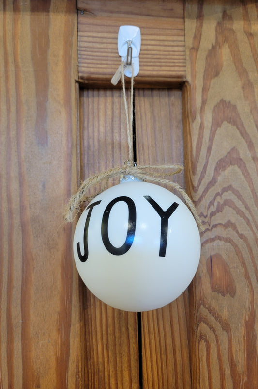 Black & White Joy Ball Ornament