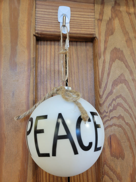 Black & White Peace Ball Ornament