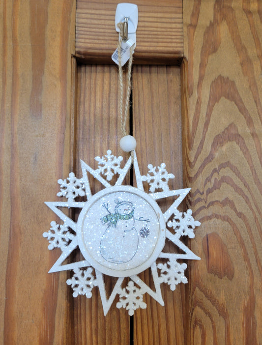 Snowman Snowflake Ornament