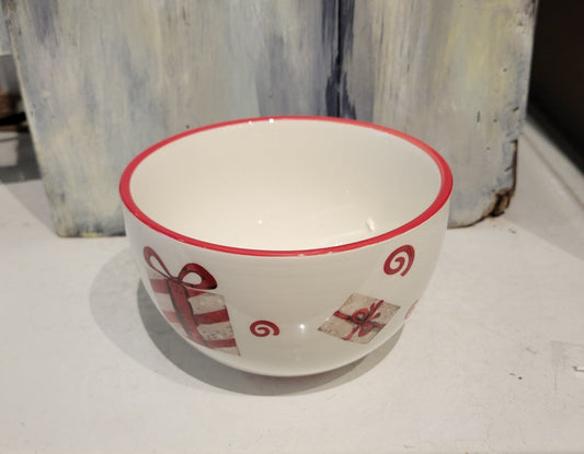 Red & White Gift Ceramic Bowl