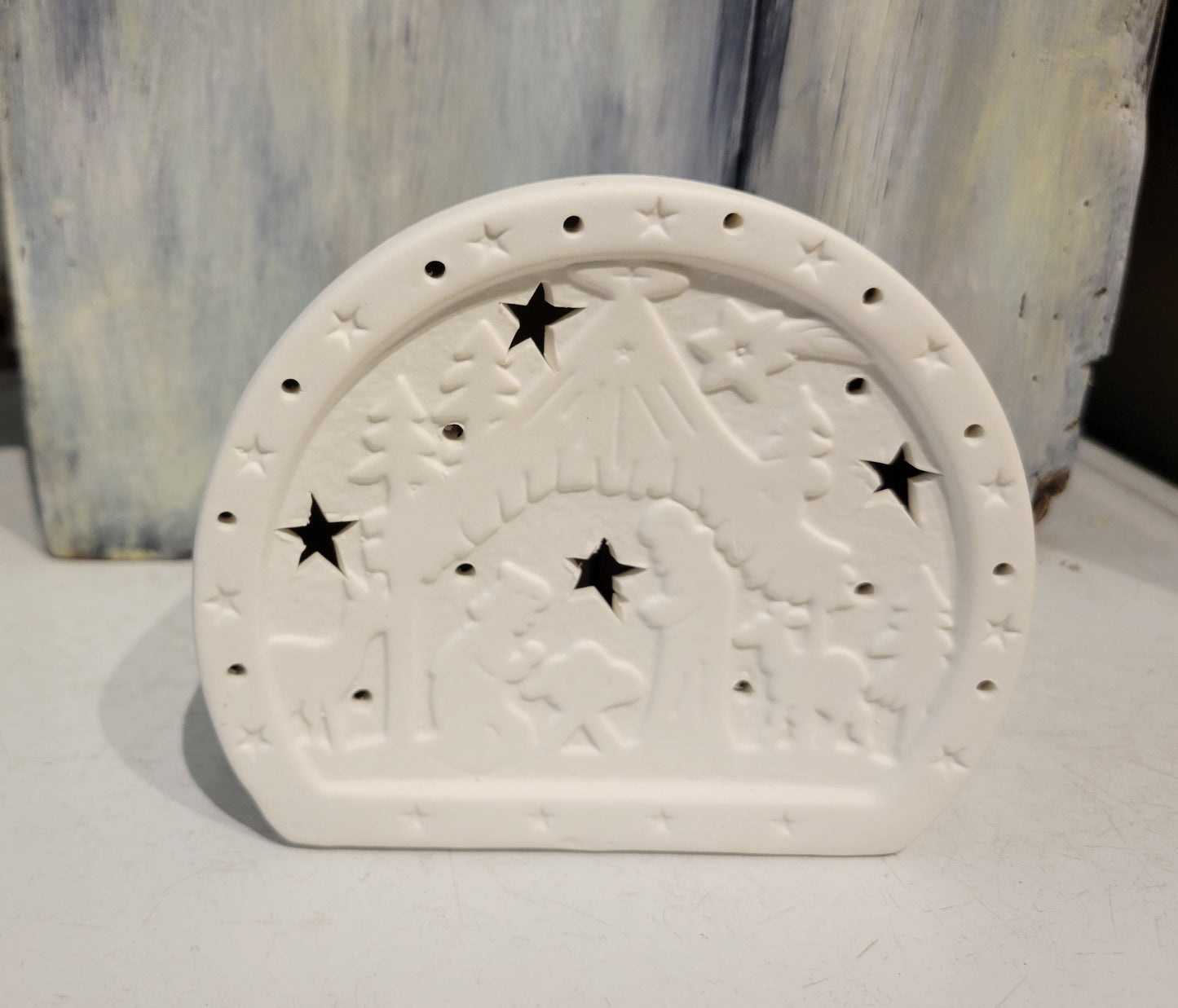 Lighted Ceramic Nativity Scene