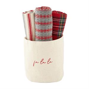 Fa La La Natural Tartan Towel Set