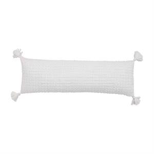 White Fringe Lumbar Pillow