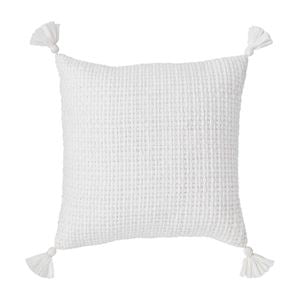 White Fringe Square Pillow