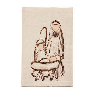 Mary & Jesus Painted Towel