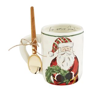 Santa Mug & Gold Spoon Set