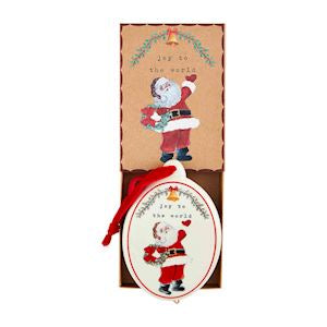 Vintage Joy to the World Santa Boxed Ornament