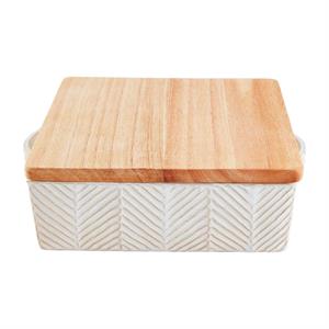 Textured Lid & Trivet Baking Dish Set
