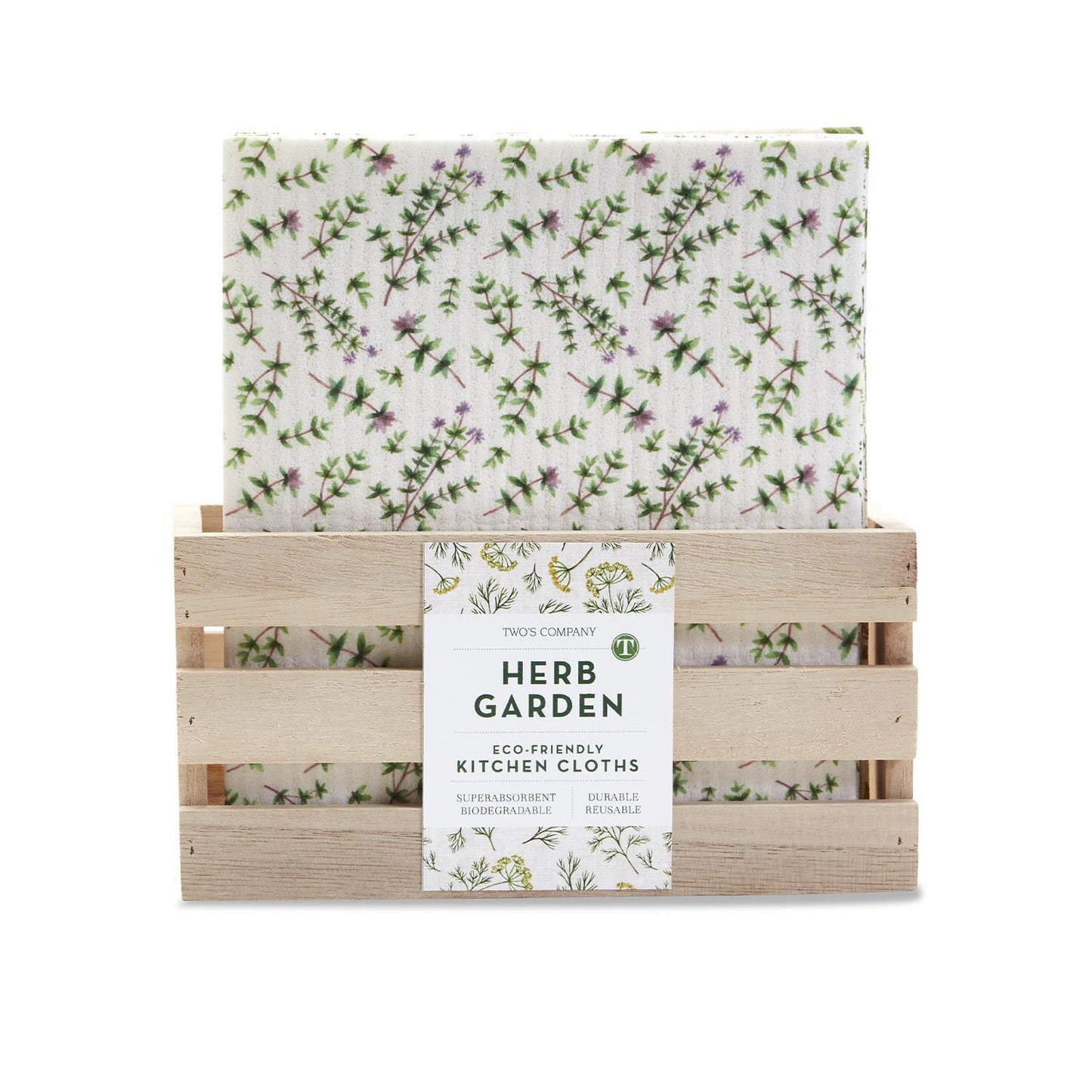 Herb Garden Design Reusable Dishcloth