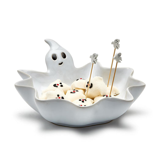 Spooktacular Serving Bowl with Ghost Picks